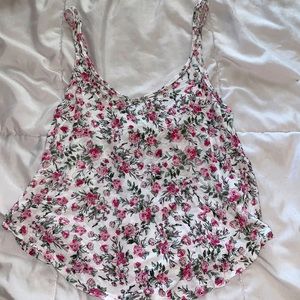 Flowery crop top tank